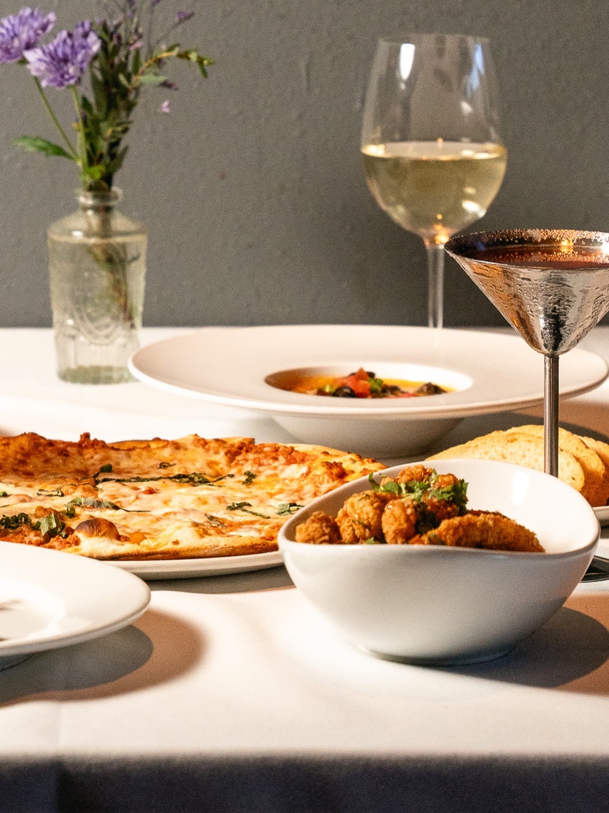 A table set for a private dinner at Frederick's Bistro
